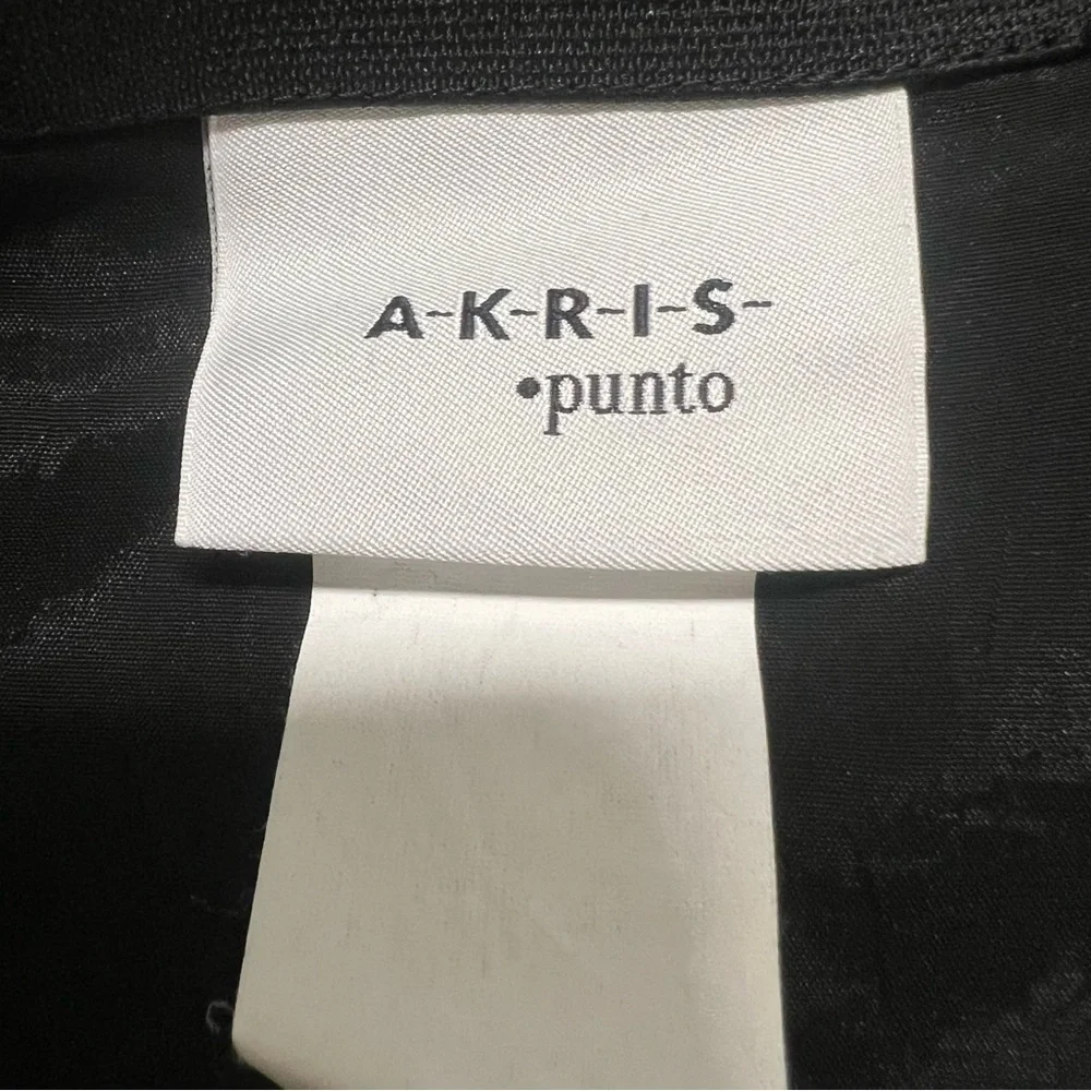 Akris Punto Knee Vtg Knee Length Black White striped Pencil Skirt Stretch Y2K 14 - Picture 4 of 11